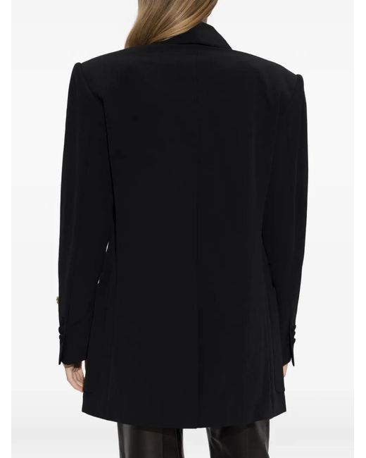 Balmain Black Crystal-Embellished Shawl-Lapel Blazer