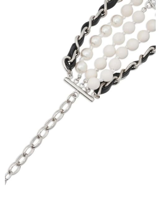Bracciale Con Ciondoli E Perline di Doublet in Metallic da Uomo