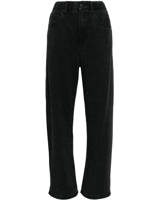 JNBY Black Crystal-embellished Wide-leg Jeans