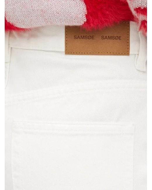 Samsøe & Samsøe Red High-Waisted Denim Shorts