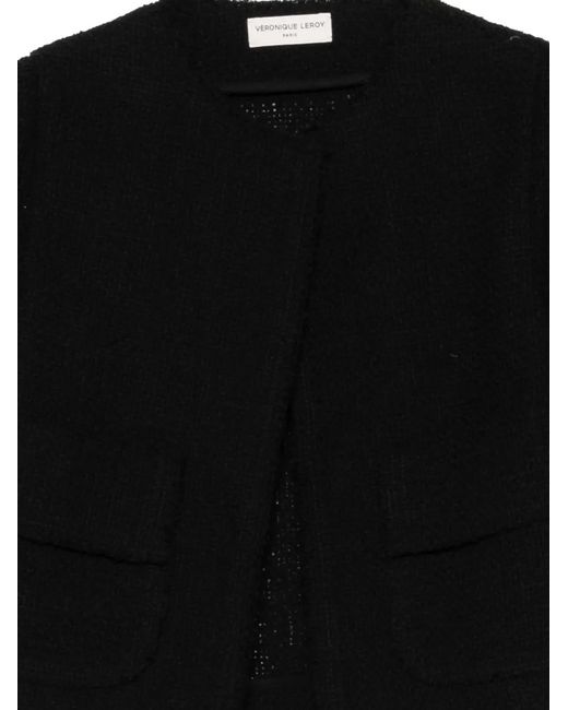 Veronique Leroy Black Patch-Pocket Cropped Jacket