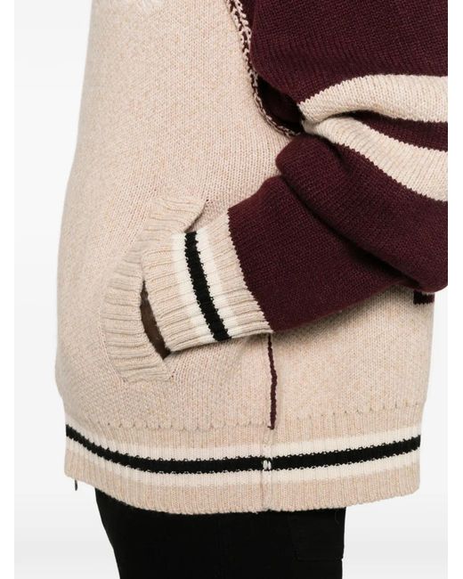 Golden Goose Deluxe Brand Natural Cardigan En Maille Intarsia