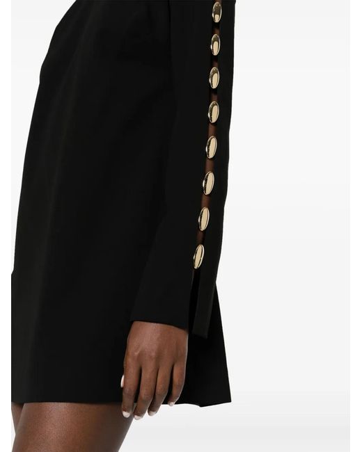 Jonathan Simkhai Black Appliqué-Detail Long-Sleeve Minidress