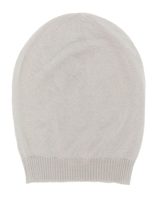 Rick Owens Medium Fine-knit Beanie in het White