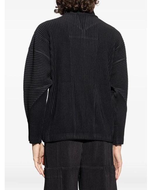 Homme Plissé Issey Miyake Blue Pleated Zip-Fastening Jacket for men