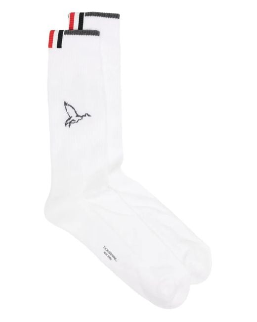 Thom Browne Socken Mit Logo-Detail in White für Herren