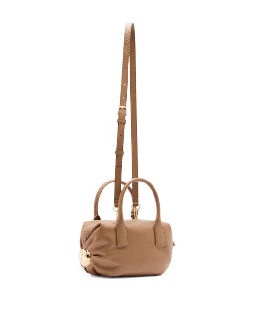 Liu Jo Brown Small Embossed-Logo Tote Bag