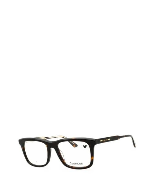 Calvin Klein Black Rectangle-Frame Glasses for men
