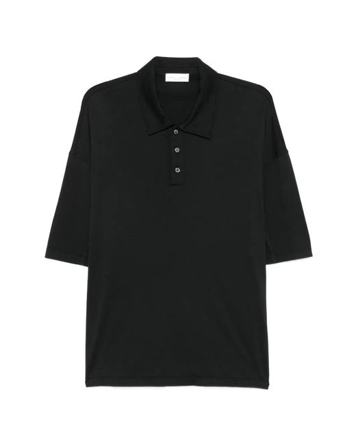Roberto Collina Black Short-Sleeve Polo Shirt for men