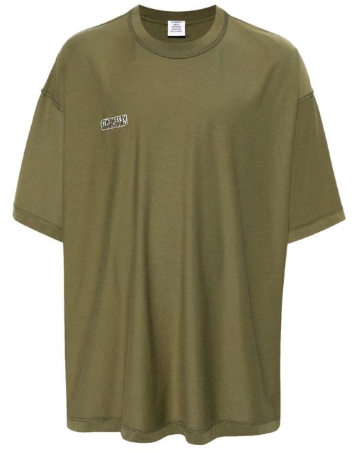 Vetements T-shirt Met Geborduurd Logo in het Green