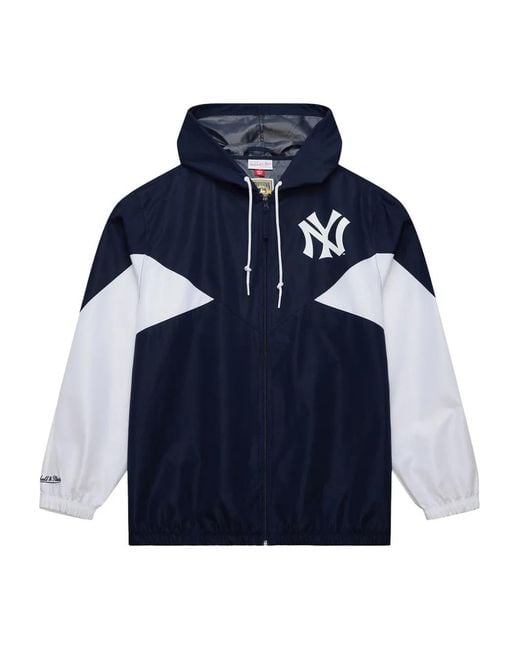 Mitchell & Ness Blue Logo-Detail Windbreaker Jacket for men