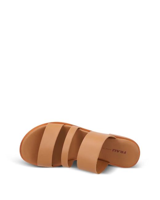 Frau Brown Triple-Strap Leather Sandals
