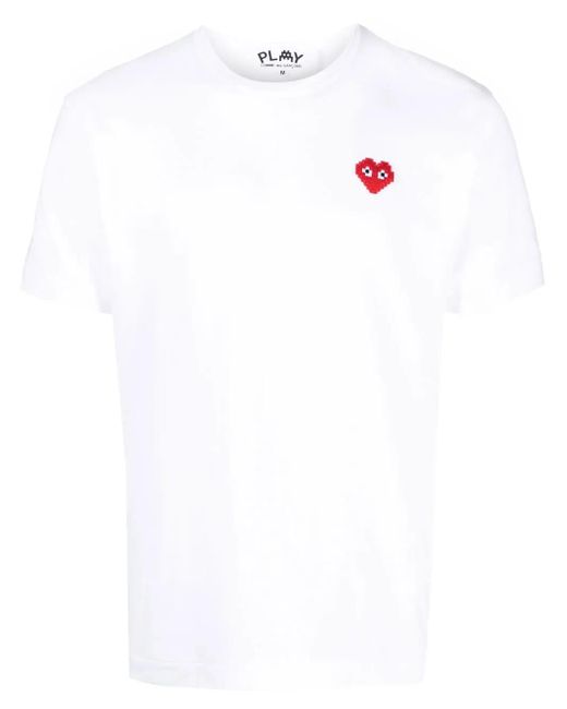 COMME DES GARÇONS PLAY White Short-Sleeve Cotton T-Shirt for men