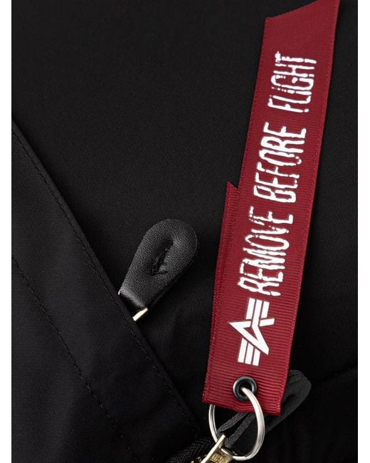 Alpha Industries Black Remove Before Flight Backpack