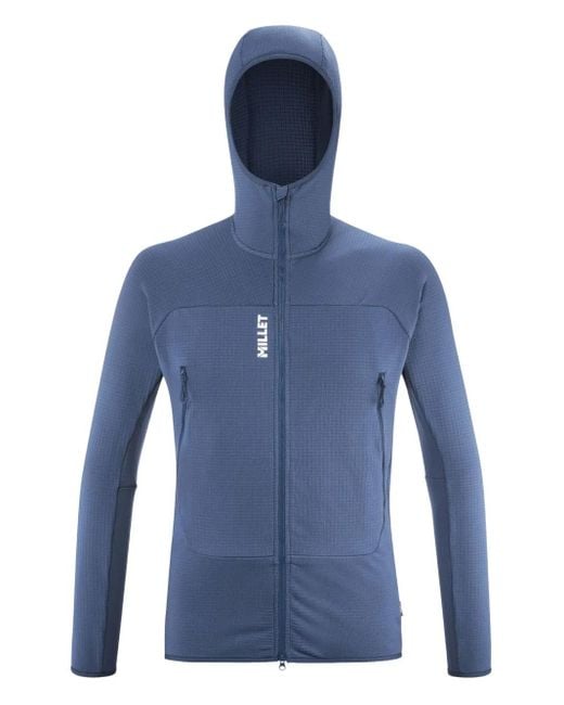 Pascal Millet Blue Fusion Grid Hoodie for men