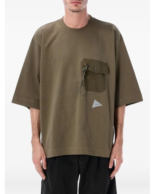And Wander Brown Pocket T-Shirt for men