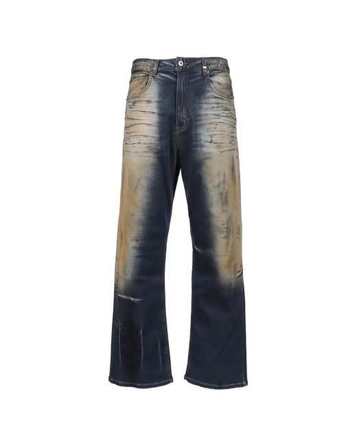 we11done Blue Distressed-Effect Jeans for men
