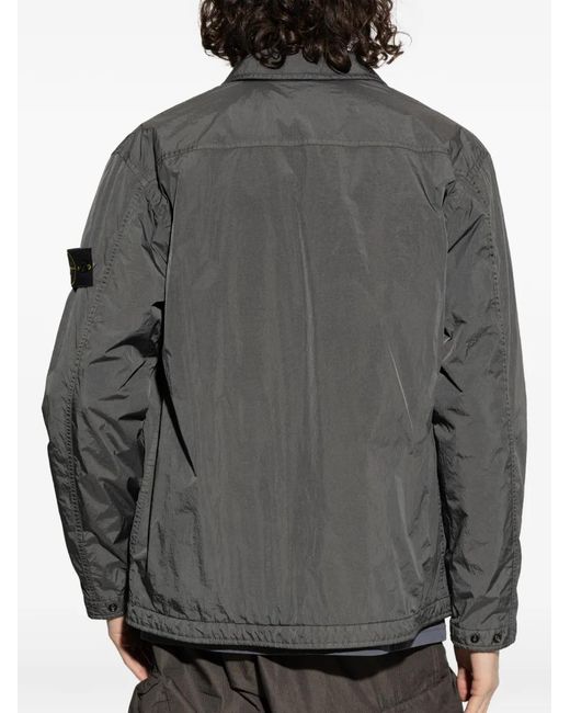 Stone Island Gray Buttoned Pocket Jacket for men