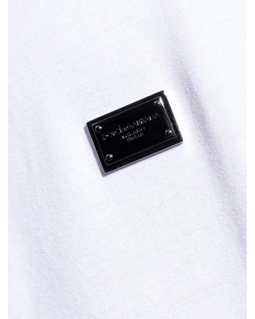 Dolce & Gabbana White Logo-Patch Tank Top for men