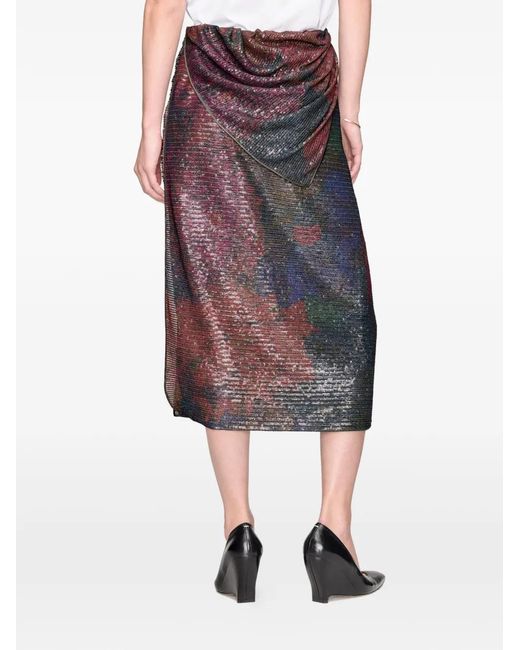 Maison Margiela Brown Panelled Midi Skirt