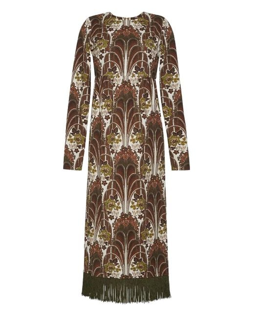 Cara Cara Natural Fringe-Trimmed Midi Dress