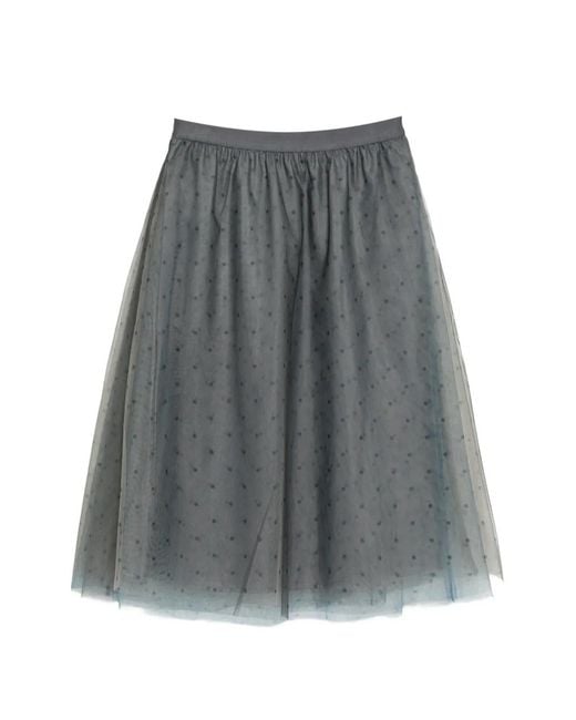 JNBY Gray Polka Dot Layered Skirt