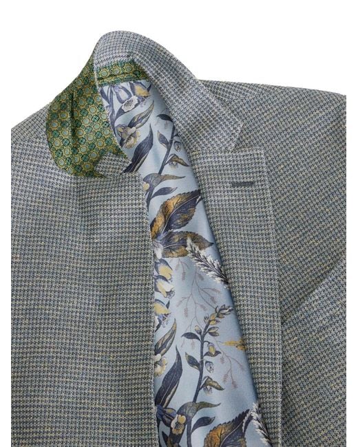 Etro Gray Fine-Checked Single-Breasted Blazer for men