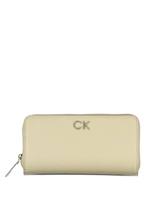 Calvin Klein Natural Logo-Plaque Zip-Around Wallet