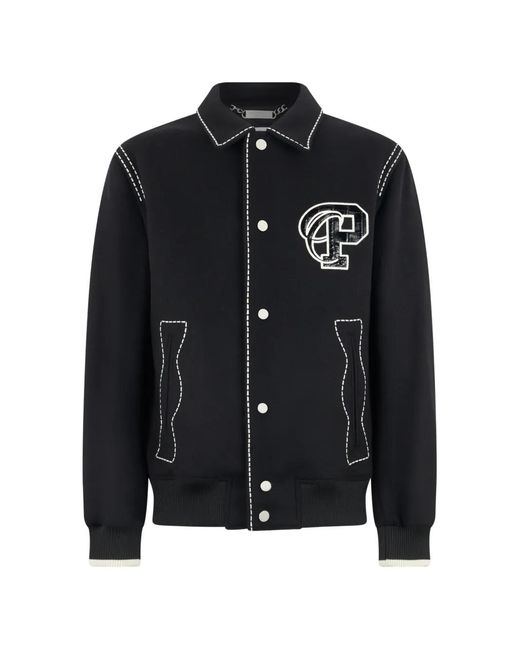 Philipp Plein Black Coster Jacket Contrast Stitching for men