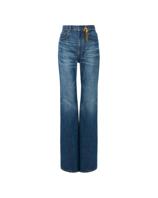 Chloé Blue Charm-Detail Jeans