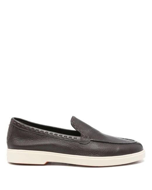 Santoni Gray Klassische Loafer