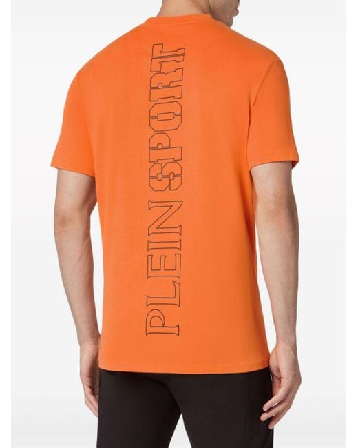 Philipp Plein Orange Tiger-print Cotton T-shirt for men