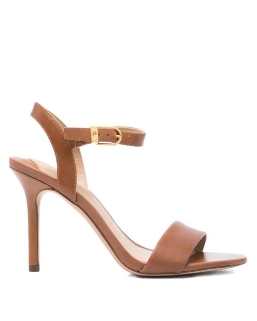 Sandalias Gwen con tacón de 90 mm Ralph Lauren de color Brown