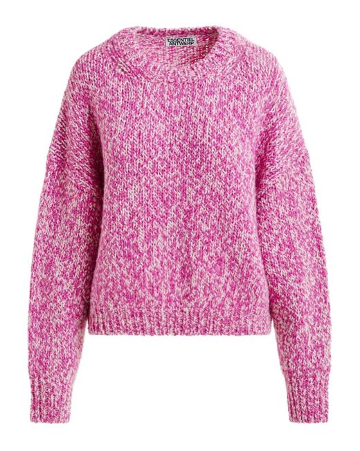 Essentiel Antwerp Pink Izura Ribbed-Trim Sweater