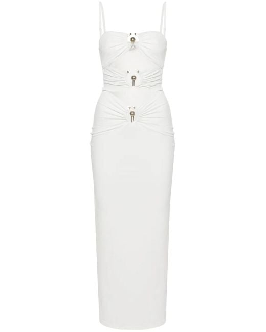Christopher Esber White Pierced Orbit Maxi Dress
