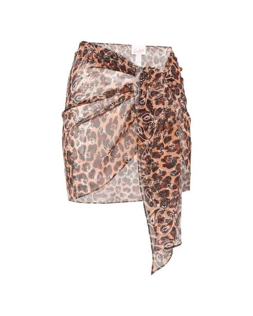 Mc2 Saint Barth White Sery Leopard-Print Paisley-Pattern Sarong