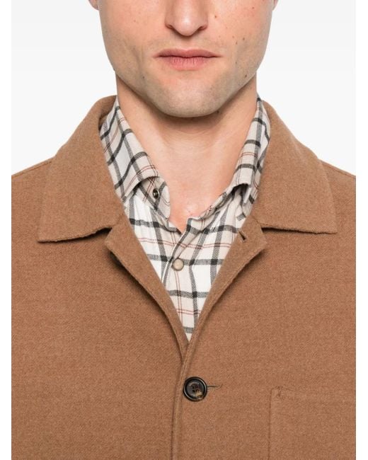 Chaqueta con bolsillo de parche y botones Eleventy de hombre de color Brown