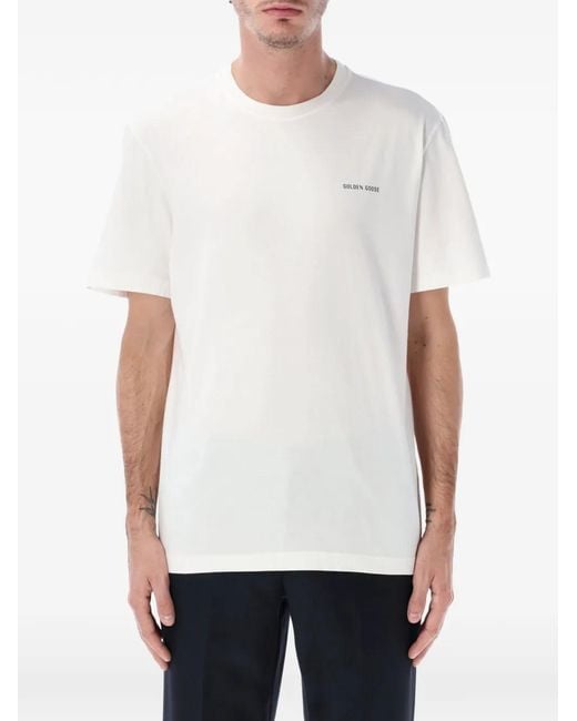 Golden Goose Deluxe Brand White Logo Cotton T-Shirt for men