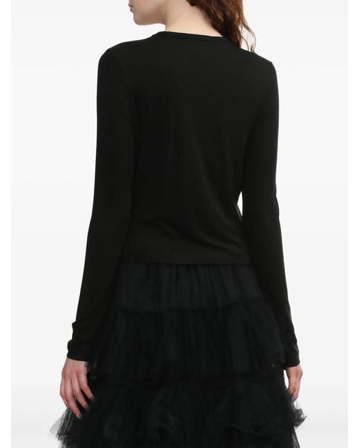 Simone Rocha Black Bow Tail Easy T-Shirt