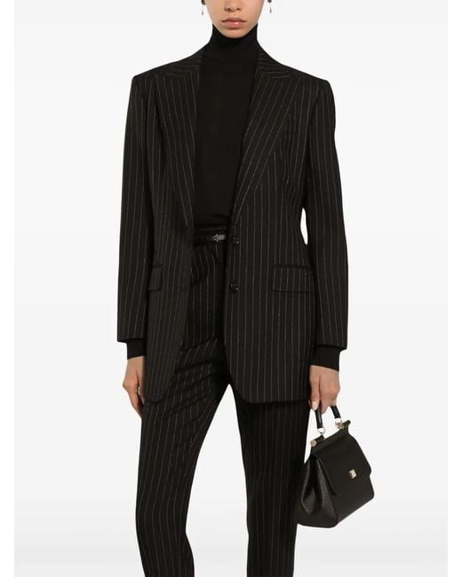 Dolce & Gabbana Black Striped Blazer