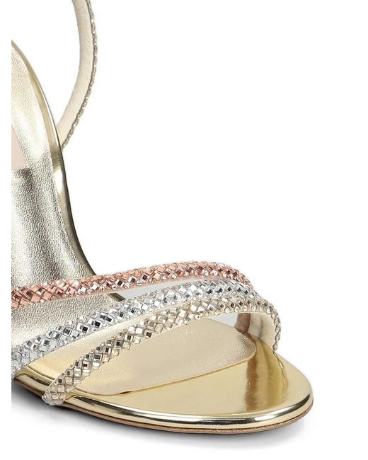 Casadei White Andromeda Crystal-Embellished Sandals