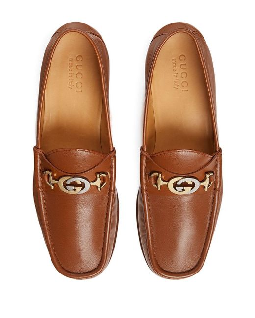 Gucci Leather Loafers With Interlocking 