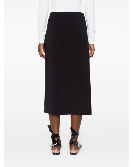 Ottod'Ame Black Pleated Split Skirt
