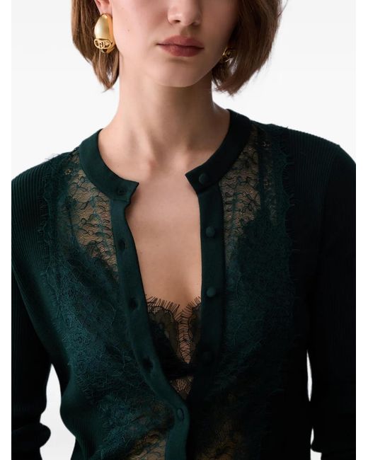 Liu Jo Green Cardigan With Lace Insert