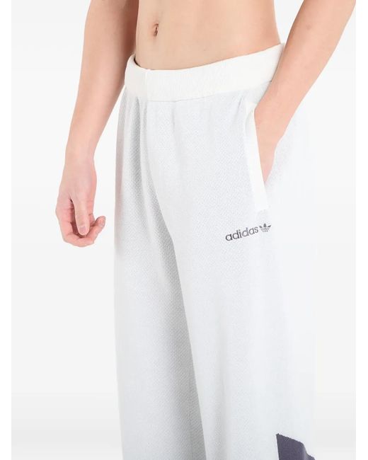 Adidas White Stripe-Detail Track Pants for men