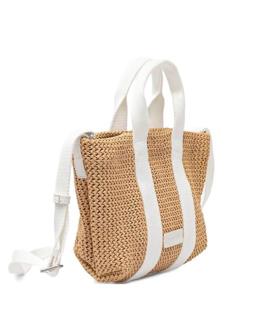 Marc O' Polo White Kleine Handtasche mit Flechtmuster