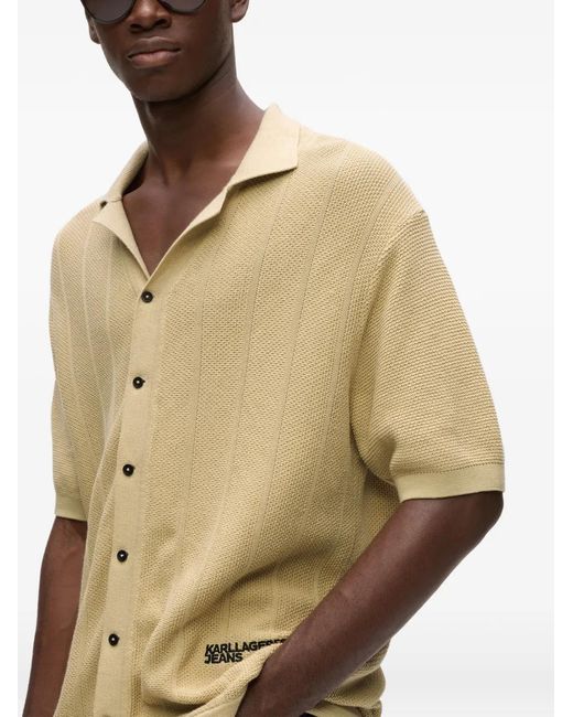 Karl Lagerfeld Natural Buttoned Shirt for men
