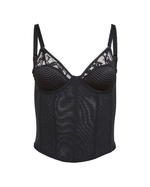 Fleur du Mal Black Lace Bra Bustier
