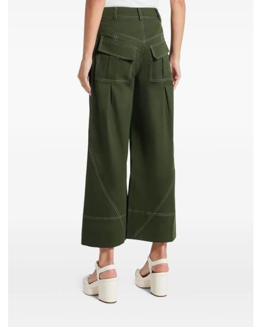 Farm Rio Green Wide-Leg Trousers