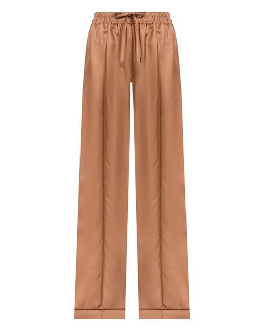 Tom Ford Brown Drawstring Silk Trousers